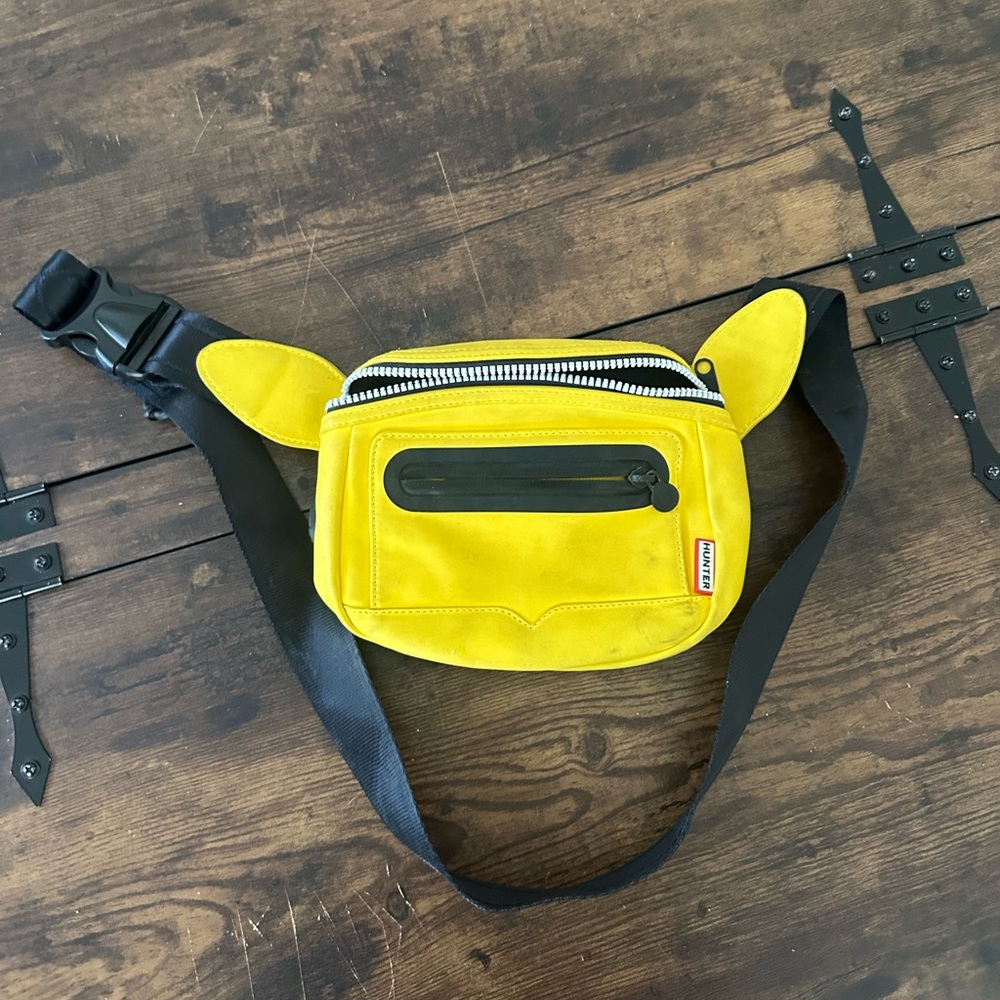 Hunter Bright Yellow Suede Belt Bag with Ear Accents